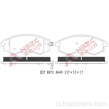 FMSI D449 Mobil Keramik Rem Pad untuk Hyundai